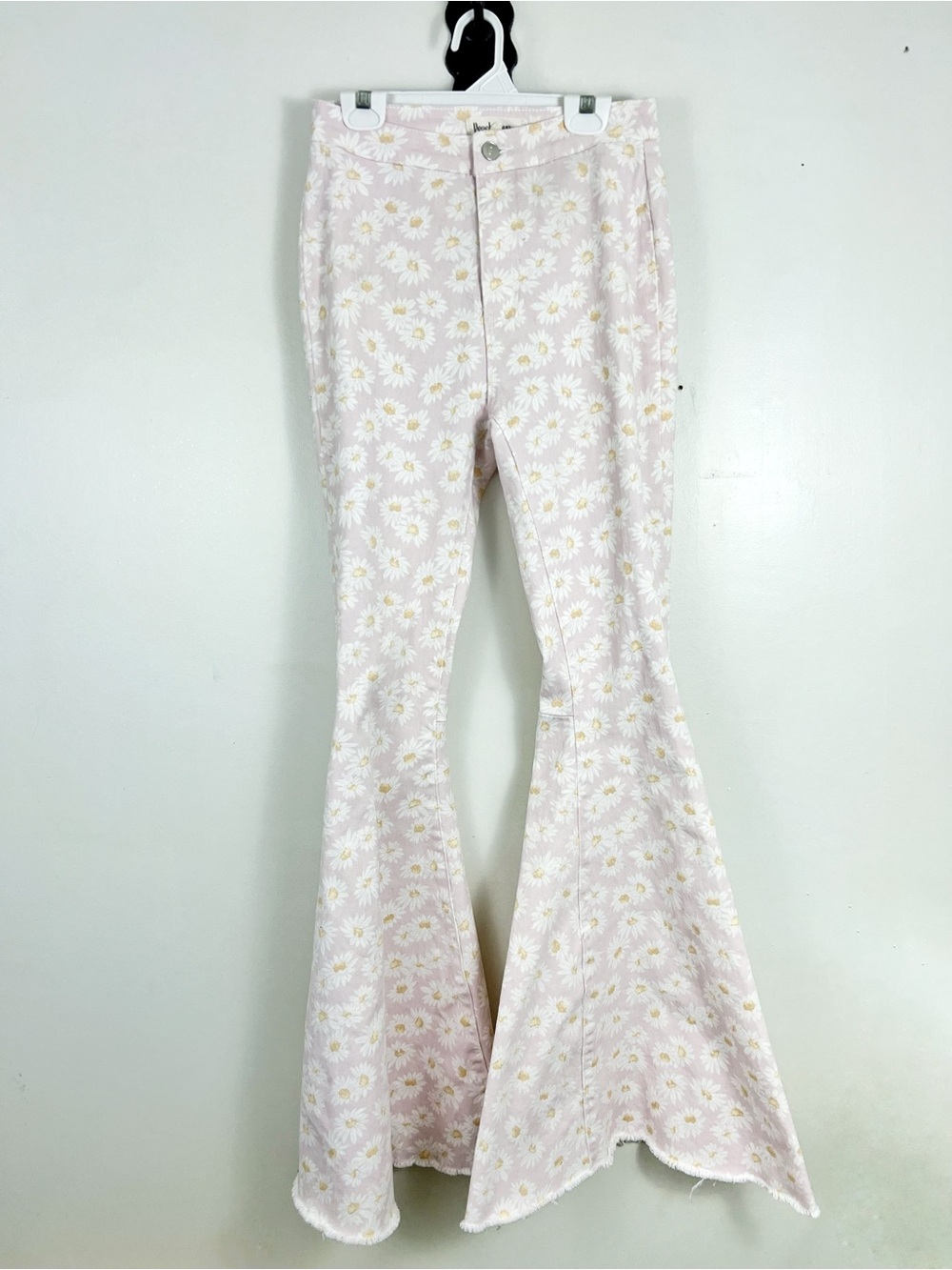 Peach Love Flare Leg Bell Bottoms Light Pink Daisy Denim Small
